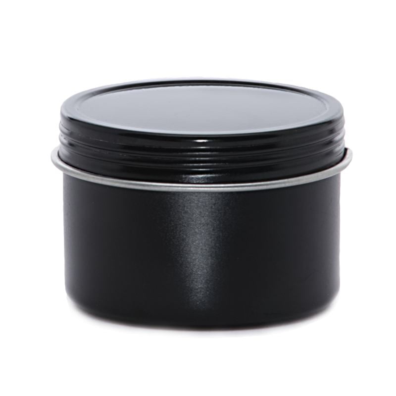432ea 4 Oz Black Screw Top Round Tin Can by Paper Mart