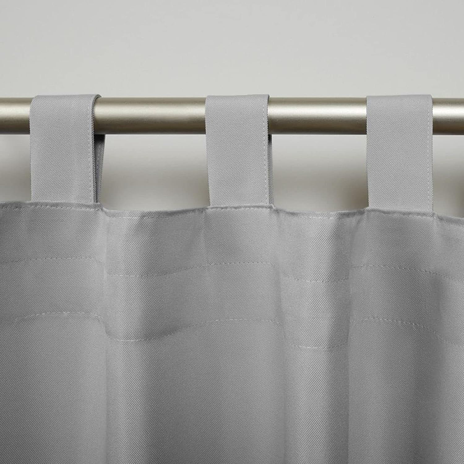 Exclusive Home Cabana Solid Indoor/Outdoor Light Filtering Hook-and-Loop Tab Top Curtain Panel Pair, 54"x63", Cloud Grey