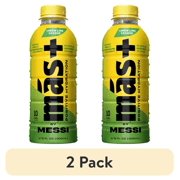 (2 pack) Mas+ by Messi Hydration Sports Drink Limon Lime League, 16.9 fl oz Bottle