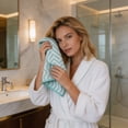 thumbnail image 5 of WDOBM Reusable Washcloths, Unisex Striped Coral Fleece Bath Hair‑Drying Towel, Highly Absorbent Quick Dry Machine Washable, Lightweight Sport Towels for Travel Fitness, 5 of 6