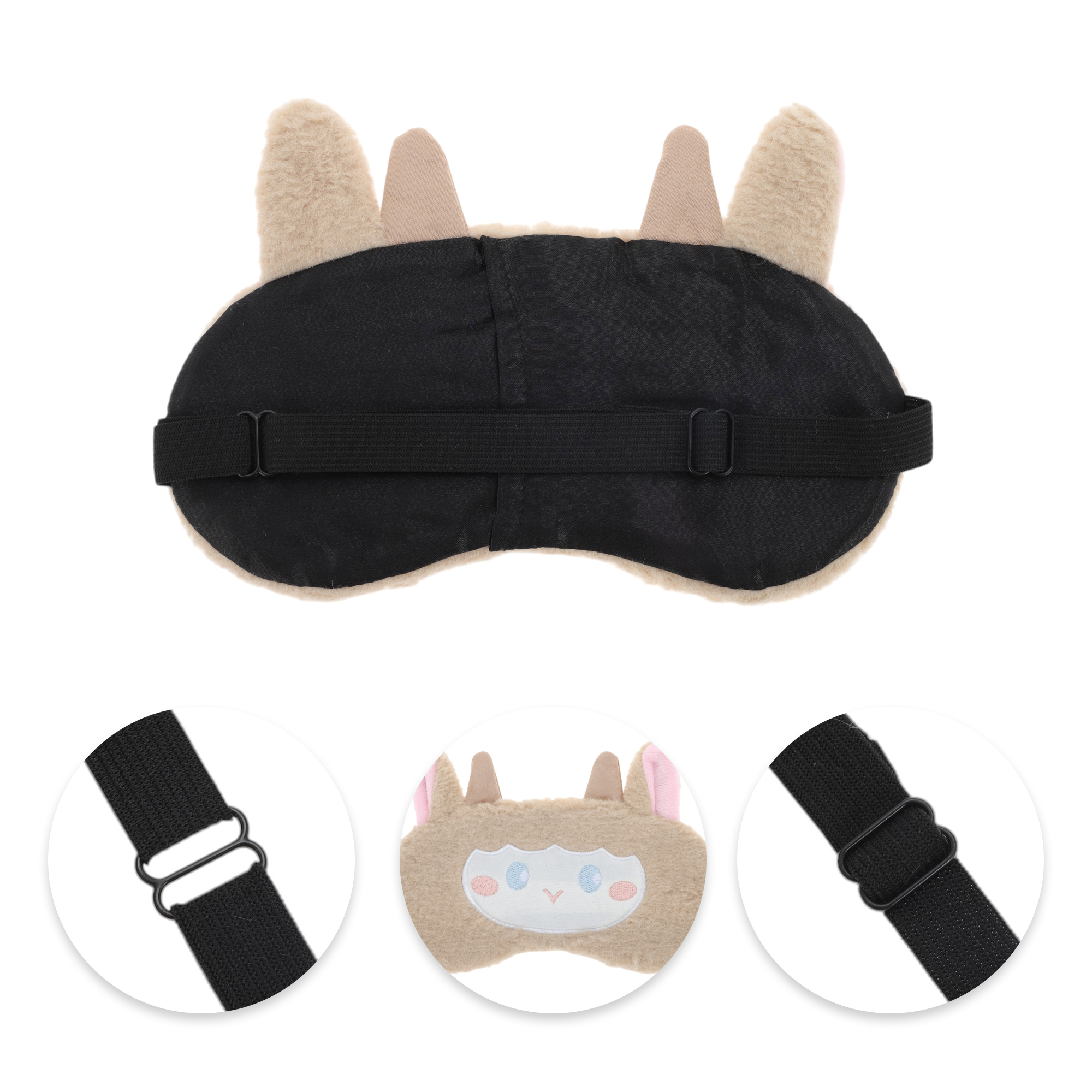 Unique Bargains Portable Adjustable Eye Mask for Comfortable Travel Coffee