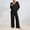 Black-1, variant on Women's Knit 2 Piece Outfits,Women Casual Trendy Fall and Winter Knitted Set Classic Round Neck Long Sleeve Tops and Pants Solid Color Lightweight Two Piece Sets