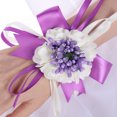 thumbnail image 2 of Ramillete de muñeca para dama de honor, hermosa flor de mano de estilo coreano, decoraciones de boda (púrpura), 1 ud., 2 of 2