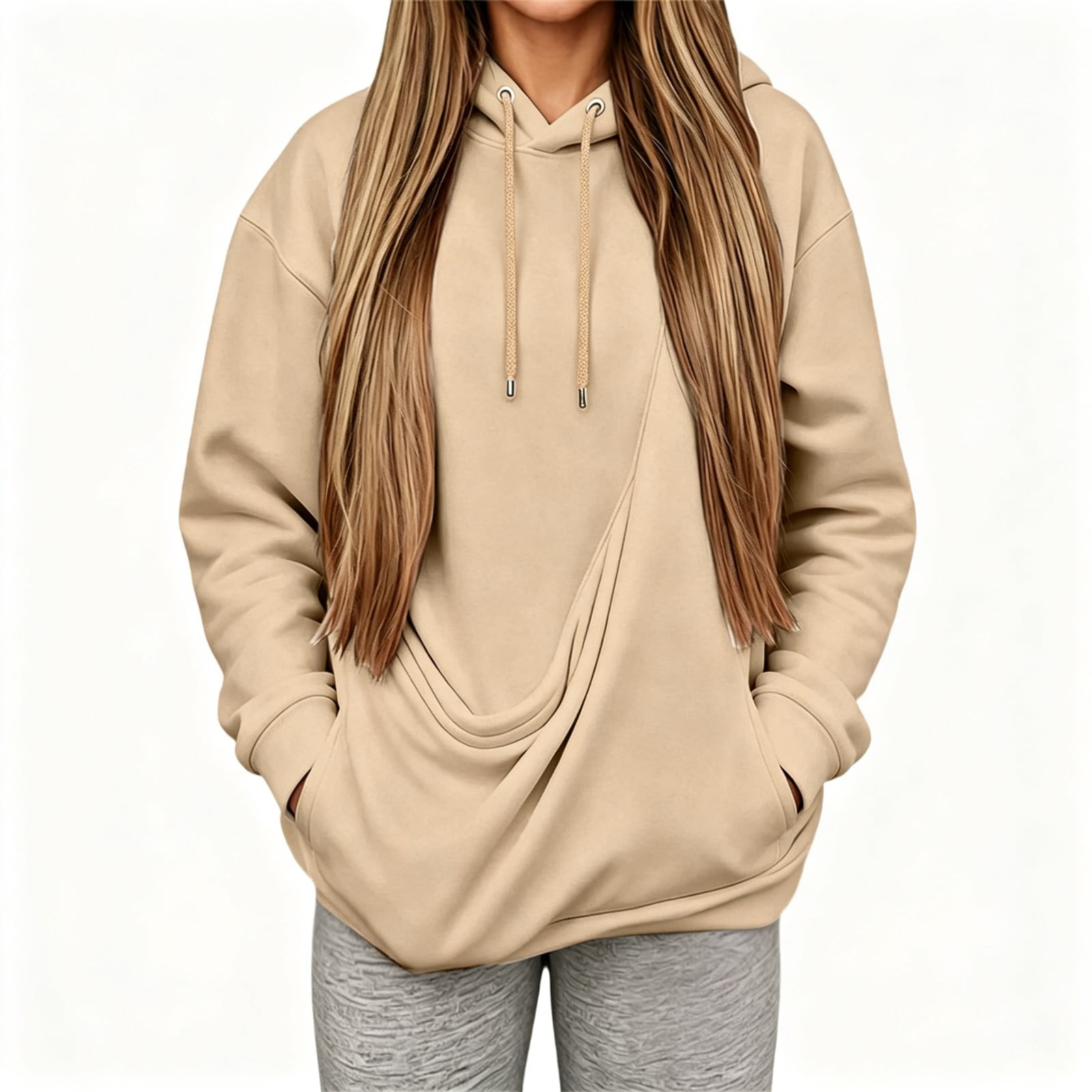 OJSFQUFP Unisex Fall and Winter Casual Solid Color Portable Pet Pouch Hoodie Funny Pullover
