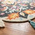 thumbnail image 3 of SAFAVIEH Novelty Frosina Floral Wool Area Rug, Blue/Pink, 8' x 8' Round, 3 of 7