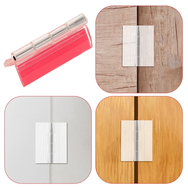 HONMEET 5Pcs Small Door Hinges Transparent Rectangular for Furniture Assembly