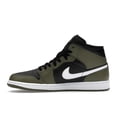 thumbnail image 2 of Jordan Men's 1 Mid Black White Olive Basketball Shoes, from StockX, 2 of 5