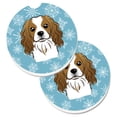 thumbnail image 1 of Snowflake Cavalier Spaniel Set of 2 Cup Holder Car Coaster, 1 of 1