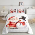 thumbnail image 2 of Feelyou Funny Santa Claus 01, Cartoon Kawaii Snowman Twin Comforter Sets, Christmas Snowflake Reversible Bedding Set, Super Cozy Room Decor, 2pcs, 2 of 8
