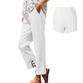 thumbnail image 2 of MELDVDIB Linen Pants for Women Summer Casual Straight Wide Leg Pants Vacation Beach Lounge Trousers with Pockets, 2 of 6
