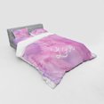 thumbnail image 2 of Ambesonne Live Laugh Love Bedding Set 4 Pcs, Dreamy Positive, Queen, Pale Pink Lavender White, 2 of 2