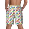 thumbnail image 2 of Lsque Mens Swim Trunks Colorful Bus Pattern - Bathing Suit Compression Liner - Beach Swim Shorts Swimwear - (S-3XL) - Stretch Quick Dry -3X-Large, 2 of 9