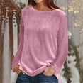thumbnail image 2 of Inleife Plus Size Womens Shirts Fashion Women Round Neck Pullovers Solid Long Sleeve Casual Shirt Blouse Tops, 2 of 6