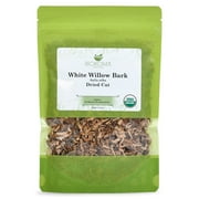 Biokoma Pure and Organic White Willow Bark Dried Cut 100g (3.55oz) In Resealable Moisture Proof Pouch, USDA Certified Organic - Herbal Tea, No Additives, No Preservatives, No GMO, Kosher