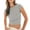 Grey, variant on Summer Casual Sexy Slim Fit Shirts for Women Ultra Short Sleeve T Shirt Large Open Back Tight Tops White