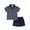 Navy, variant on Toddler Outfits for Boys Toddler Boys Summer Short Sleeve Stripe Tops Holiday T Shirt and Shorts 2 Piece Suit Baby Outfits Navy 18 Months-24 Months