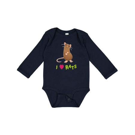 

Inktastic I Love Rats Boys or Girls Long Sleeve Baby Bodysuit