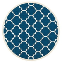 Safavieh Courtyard Alyssa Geometric Indoor/Outdoor Area Rug, 4' x 4' Round, Navy/Beige