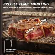 JXXM Vertical Electric Pellet Smoker Grill, Black, 616 Sq In Cooking Area, LED Temp Control, Meat Probe, 4 Racks, Outdoor BBQ Smoker