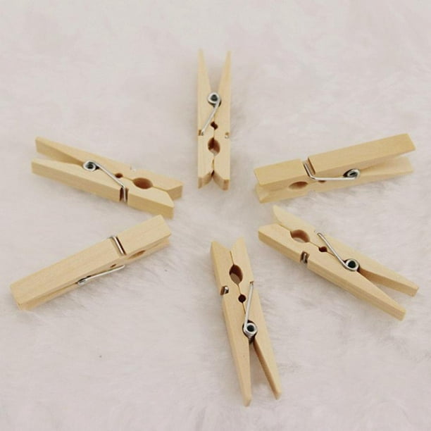 Sturdy Mini Wooden Craft Clothespins. Pack of 50 Clips
