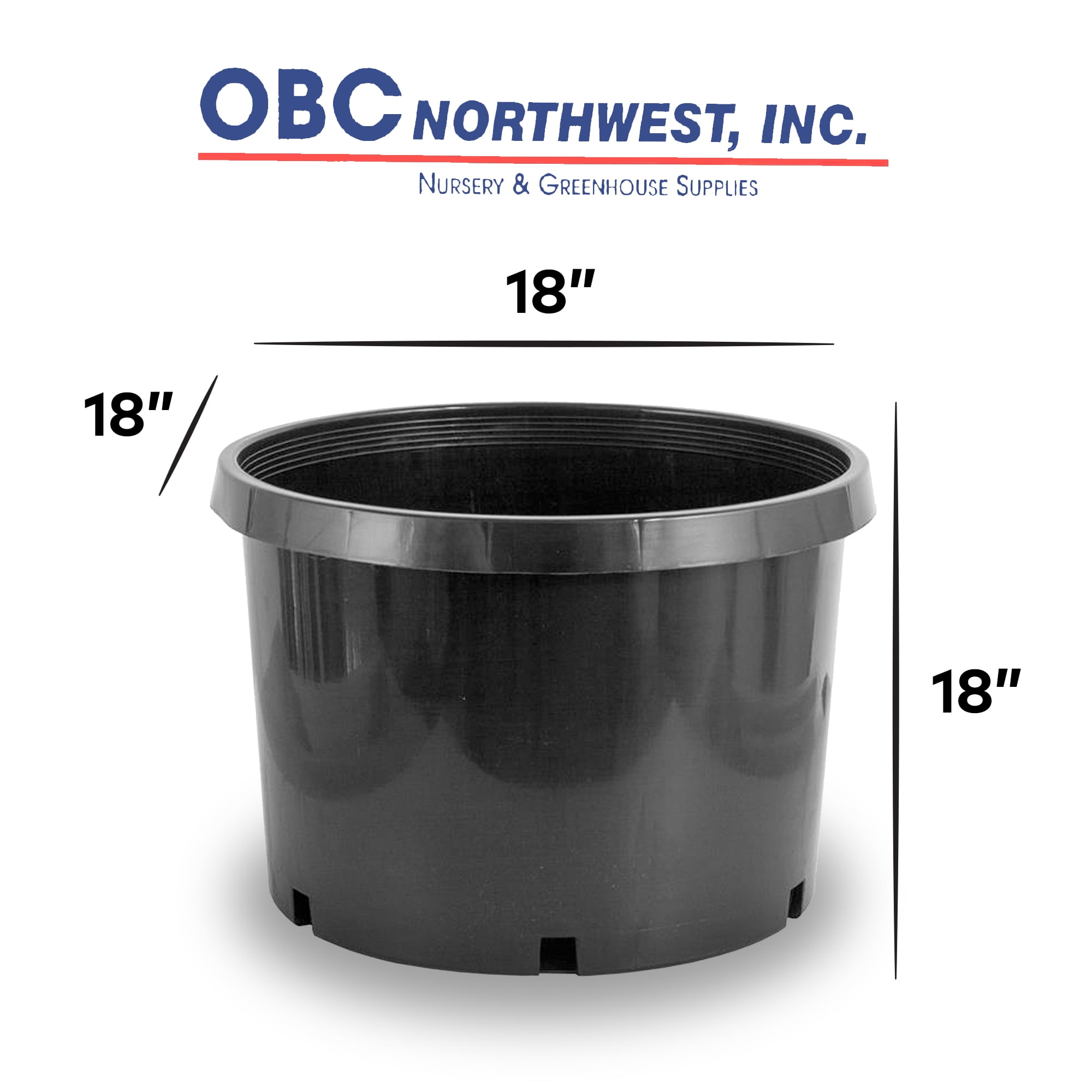 Pro Cal 10 Gallon Premium Nursery Black Plastic Planter Garden Grow Pots, 5 Pack