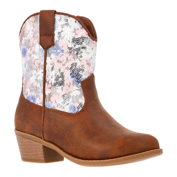 Madden NYC Little and Big Girls Sequin Embellished Western Boot