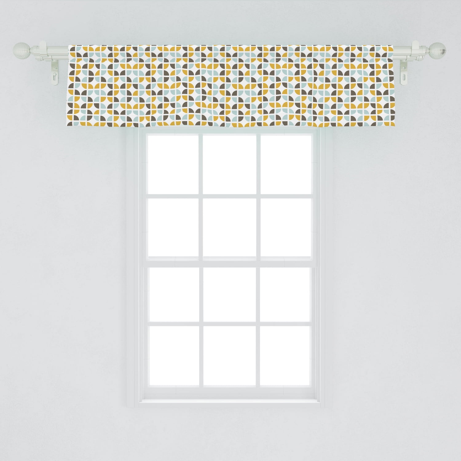 Abstract Window Valance, Retro MidCentury Modern Style Geometric