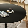 thumbnail image 6 of Cvortll 31.5"Round Dining Table，Elegant Tulip Table Round for Kitchen with MDF Tabletop and Base，Mid-Century Modern Round Coffee Table，Kitchen Living Room Home Office, Black, 6 of 10