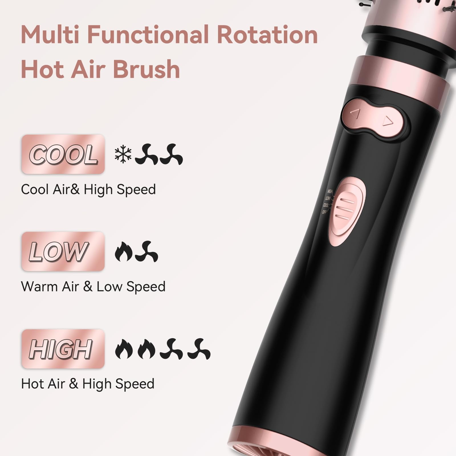 3 in 1 Hot Air Styler and Rotating Hair Dryer,Cepillo Giratorio Secador De Cabello,3-in-1 Hot Air Styler and 360 Rotating Hair Dryer for Dry Hair, Curl Hair, Straighten Hair