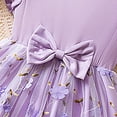 thumbnail image 6 of Purple Kids Girls Floral Embroidered Tulle Dress A-Line Bow Ruffle Cap Sleeve Breathable Lightweight Summer Party Princess 3T,Size 3 T, 6 of 6