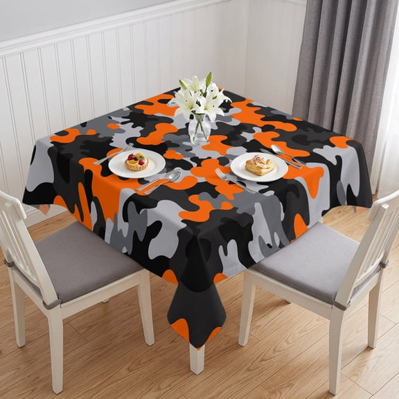 Red Black Table Cloth Waterproof Tablecloths, Modern Grey Boho Bohemian Stained Tie Dye Tablecloth Dining Table Cover for Kitchen Party Tabletop Outdoor, Square Tablecloth 60x60 Inch