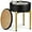 Black, variant on 18-Inch Leather Vanity Stool Chair with Storage, Vanity Bench with 4 Golden Metal Legs & Anti-Slip Adjustable Feet,Round Storage Ottoman Stool with Removable Soft Padded Seat, White