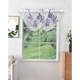 thumbnail image 2 of Waterfall Valances for Windows, Purple Ombre Botanical Kitchen Sheer Valance Curtains, Watercolor Country Pastoral Leaf Rod Pocket Elegant Swag Valances for Living Room Bedroom, 47.2"x38.5", 3 Panel, 2 of 8