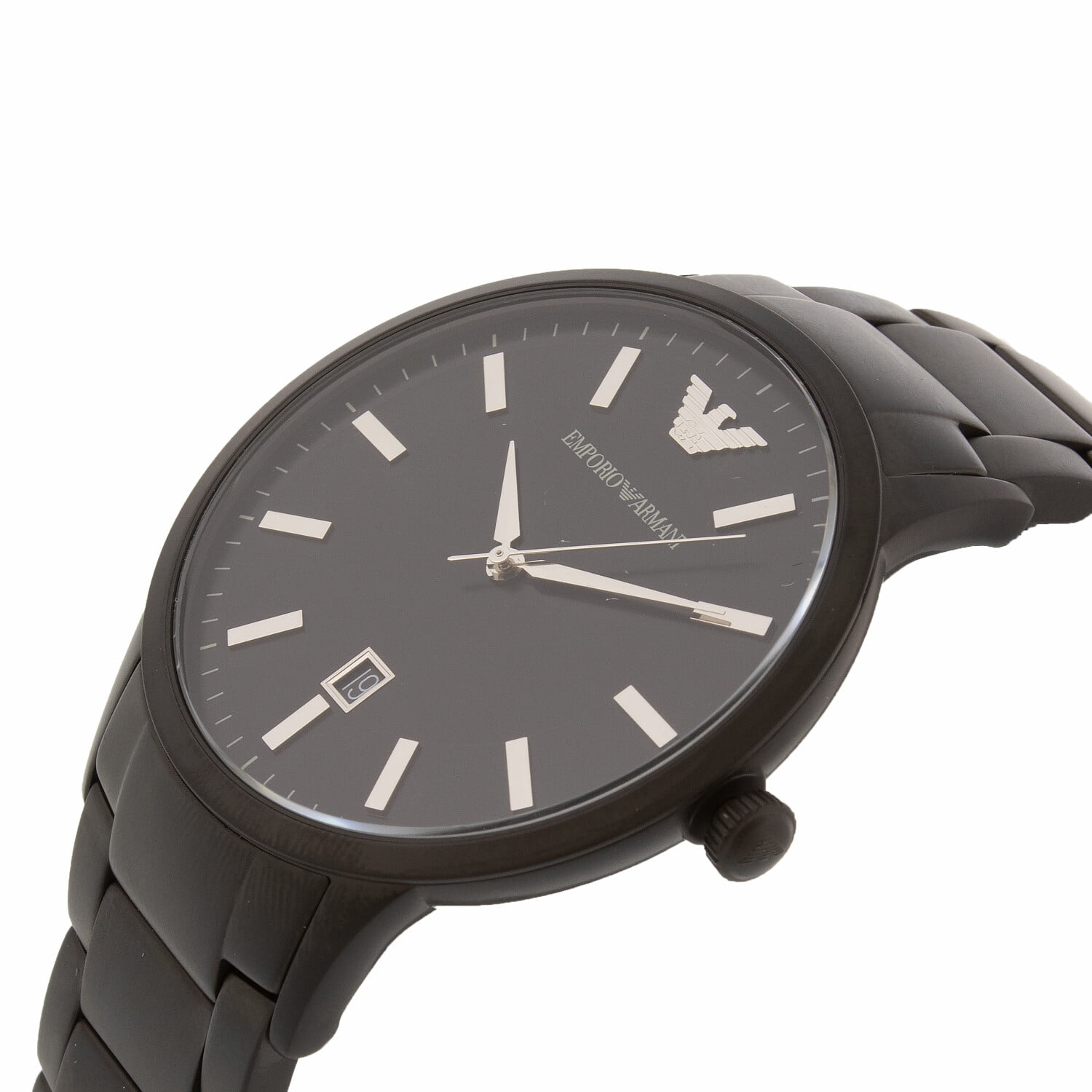 Emporio Armani Men's Renato AR11079 Black Stainless-Steel Swiss Parts  Quartz Dress Watch
