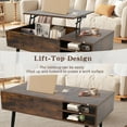 thumbnail image 2 of CL.HPAHKL Lift Top Coffee Table with Hidden Compartment and Adjustable Storage Shelf, Wood Coffee Table Central Table with Lifting Top for Living Room Reception Room Office, Brown, 2 of 7
