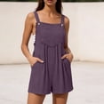thumbnail image 5 of Rompers for Women Dressy Casual Lounge Overalls Shorts Summer Lightweight One Piece Jumpsuits with Pockets, 5 of 7