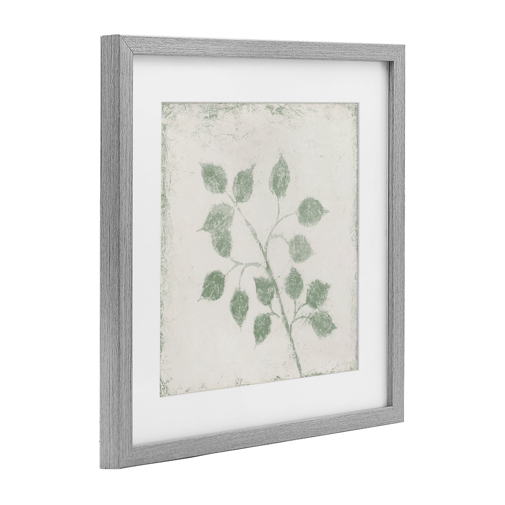Stupell Industries November Leaves Plant Sprig Gray Framed Print Under Glass, design by Michael Marcon