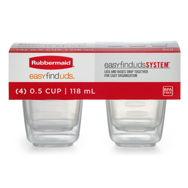 Rubbermaid Glass 4 Cups Easy Find Lid & Container
