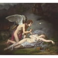 thumbnail image 2 of Michel Philibert Genod 16x15 Black Ornate Wood Framed Double Matted Museum Art Print Titled - Love and Psyche (1827), 2 of 5