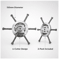 thumbnail image 2 of Steel Wire Trimmer Head 6-Cutter Weed Brush for Pavement Rust Removal, 150mm, Silver, 2-Pack, 2 of 6