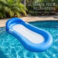 thumbnail image 2 of Fuebueo Inflatable Pool Float 63 Inch, Mesh Hammock Water Lounger with Pillow, Heavy Duty Leisure Raft for Adults Beach Lake, Blue Swim Mat Bed, 2 of 6