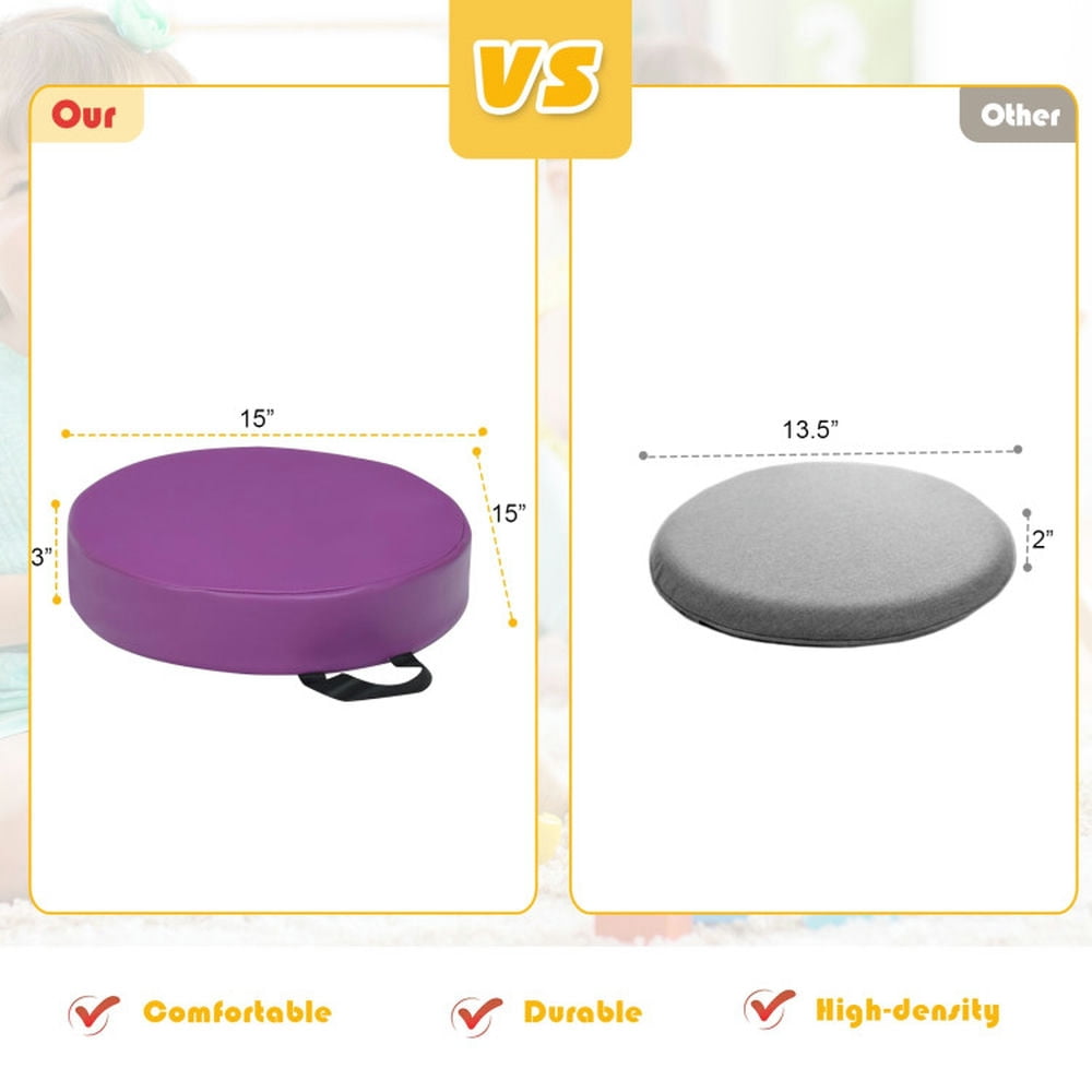 Spaco 6 Pieces 15 Inch Round Toddler Floor Cushions for Kids-Multicolor, Kids Couch for Kids