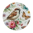 thumbnail image 4 of Wuche Spring Saying Flowers Butterfly Pink Outdoor Picnic Camping and Indoor Kitchen Dining Party Round Tablecloth White, 4 of 8