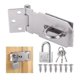 thumbnail image 1 of Staple Padlock Latch With Padlock And Screws, Stainless Steel Door Lock With Key, Heavy Duty Staples, 1 of 5