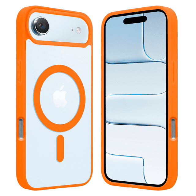 Funda Transparente para iPhone Air con Color NARANJA Compatible con MagSafe, Protección Antigolpes Ultrafina, TPU + Silicona Resistente