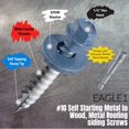 thumbnail image 2 of EAGLE 1 (250 Count) Metal Roofing Screws Painted Hex Washer Head Sheet Metal Roof Screw. Self Starting/self Tapping Metal to Wood, Sheet Metal Roofing siding Screws (3", Regal Blue), 2 of 6