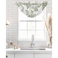 thumbnail image 4 of Waterfall Valances for Windows, Sage Green Flower Kitchen Sheer Valance Curtains, Vintage Country Rose Leaf Floral Rod Pocket Elegant Swag Valances for Living Room Bedroom, 47.2"x38.5", 3 Panel, 4 of 8