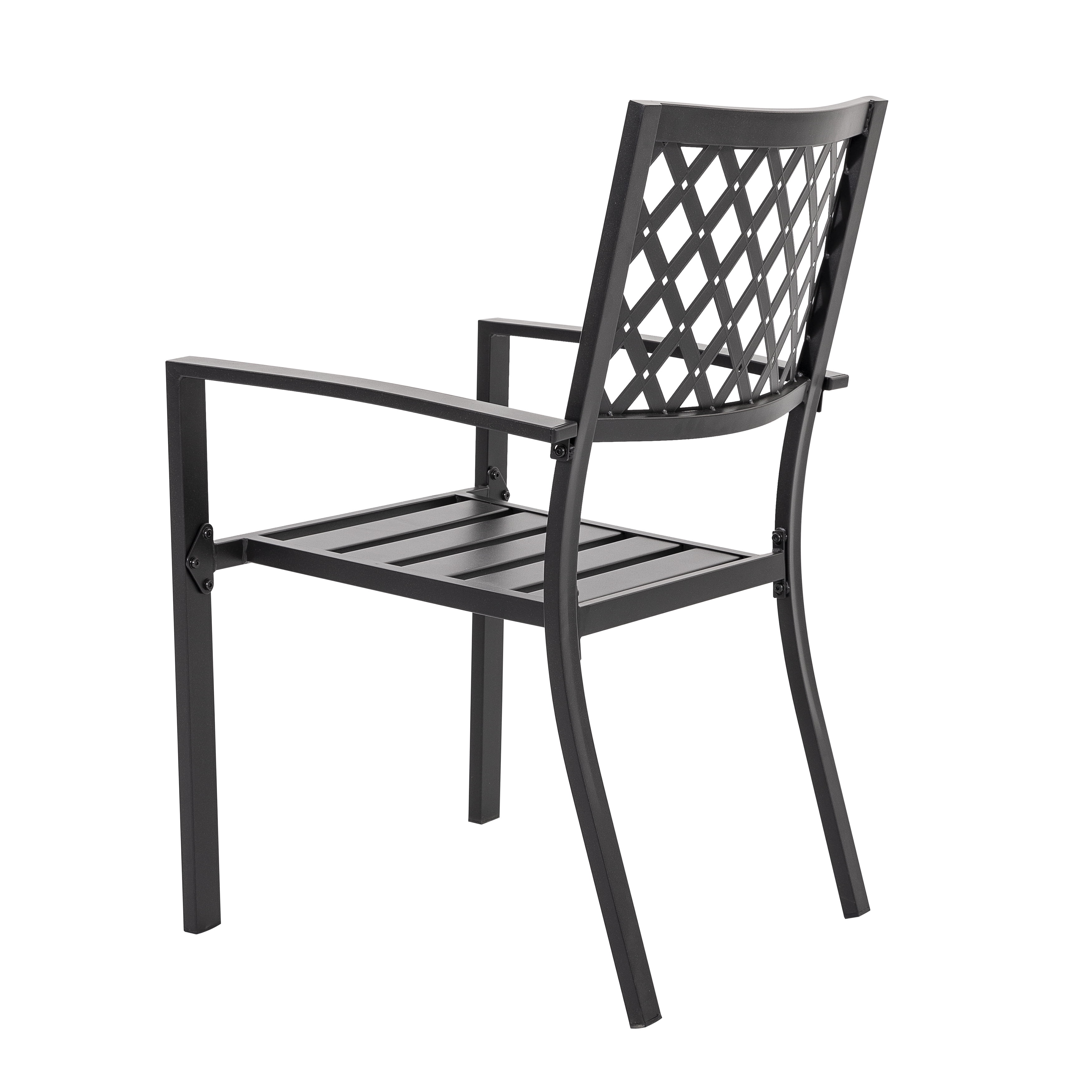 Nuu Garden Outdoor Patio Chair Set of 2 Bistro and Dining Chairs, Powder-coated Finish and Iron Frame, for Outdoor and Indoor Space, Patio, Deck, Garden, Backyard, Balcony, Black