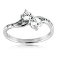 thumbnail image 2 of Tioneer Sterling Silver Intertwined Baroque Cubic Zirconia Design Promise Engagement Ring, 2 of 2