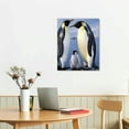 thumbnail image 2 of COMIO  Emperor Penguin Family Adults with Chick Canvas Wall Art, Multi-Color, 2 of 4